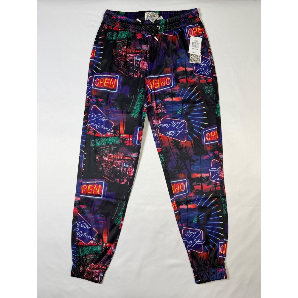 Fresh Prints of Bel Air‎ Casino Neon Lights Palm Tree Jogger Pants Men's Medium